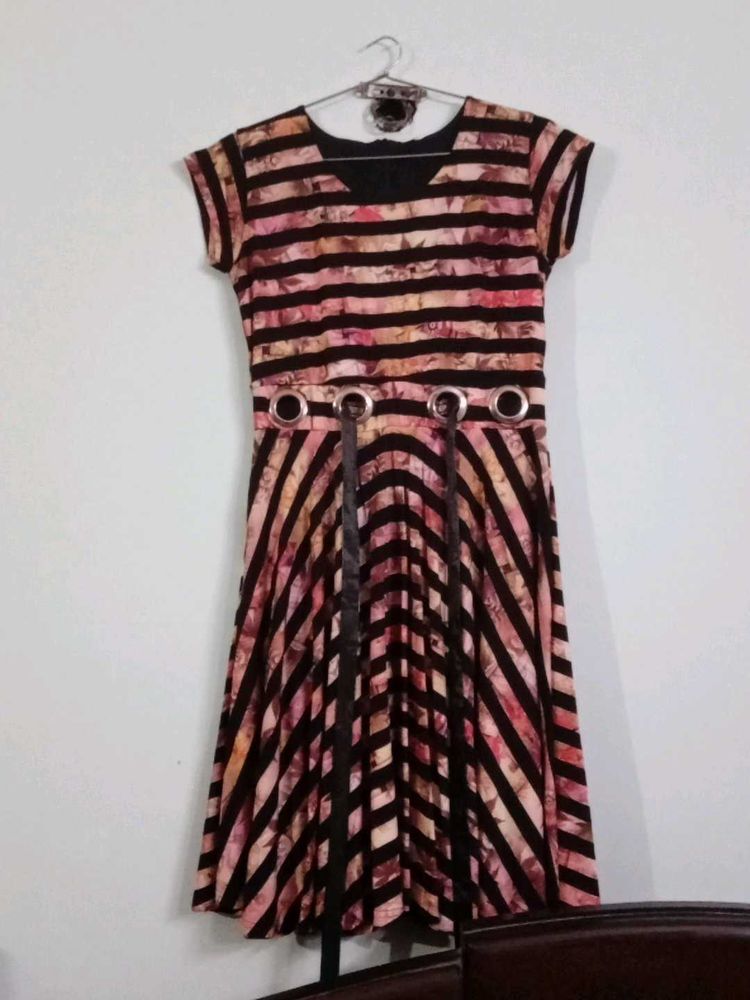 Striped Fit &amp; Flare Dress