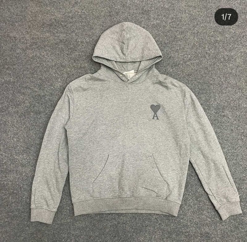 Gray AMI Paris Hoodie