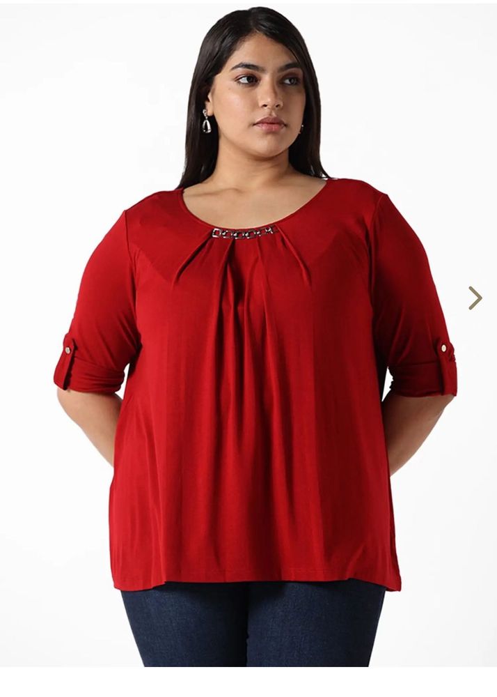 red/Maroon Top with Detail