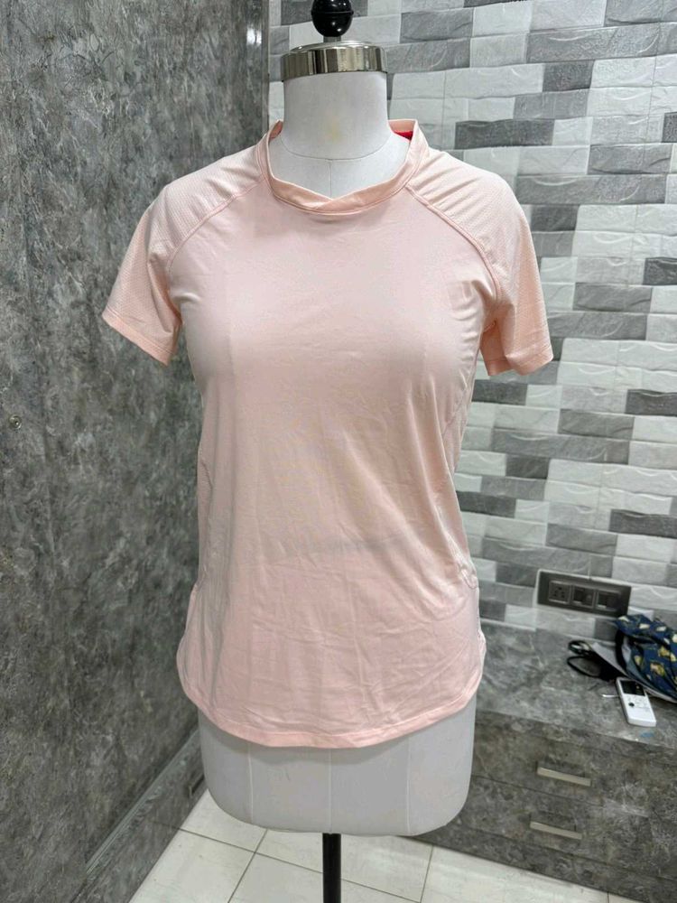 Peach Mock Neck T-shirt