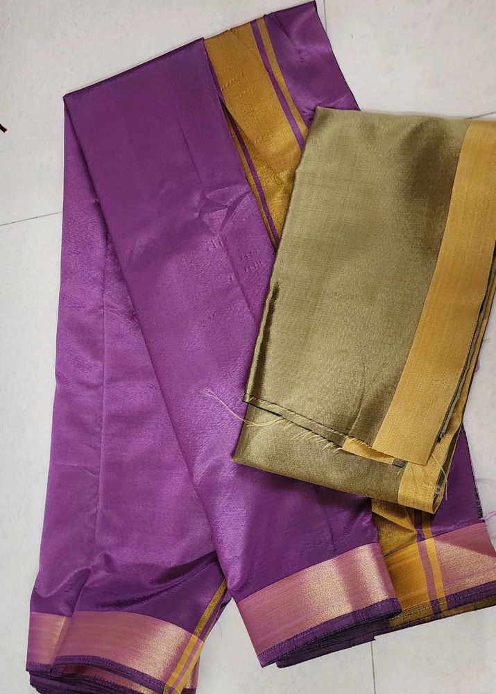 Elegant Purple &amp; Gold Saree