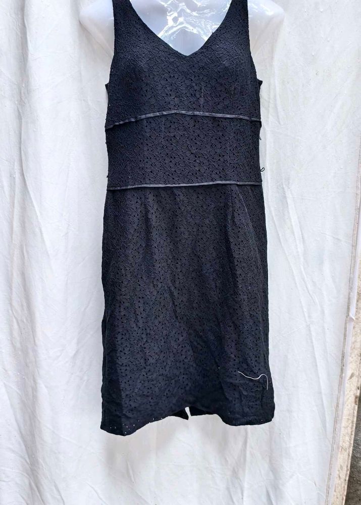 4210. Black Lace Mini Dress