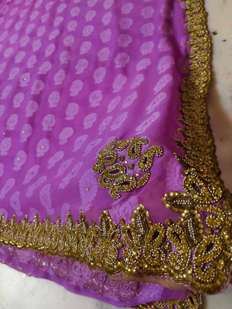 Levander Saree With Unstitched Blouse Piece