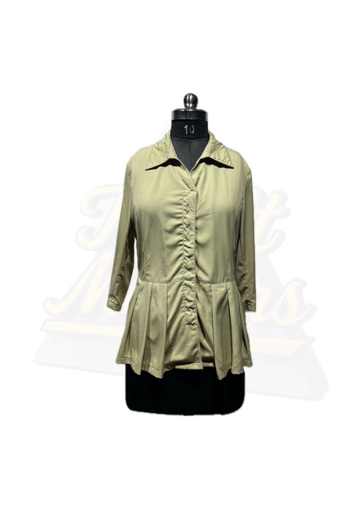 Elegant Olive Green Peplum Top