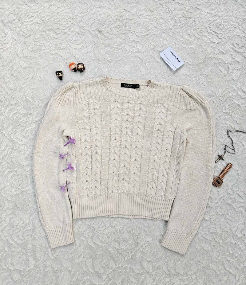 🏇🏻 Ralph Lauren Cream Cable Knit Sweater