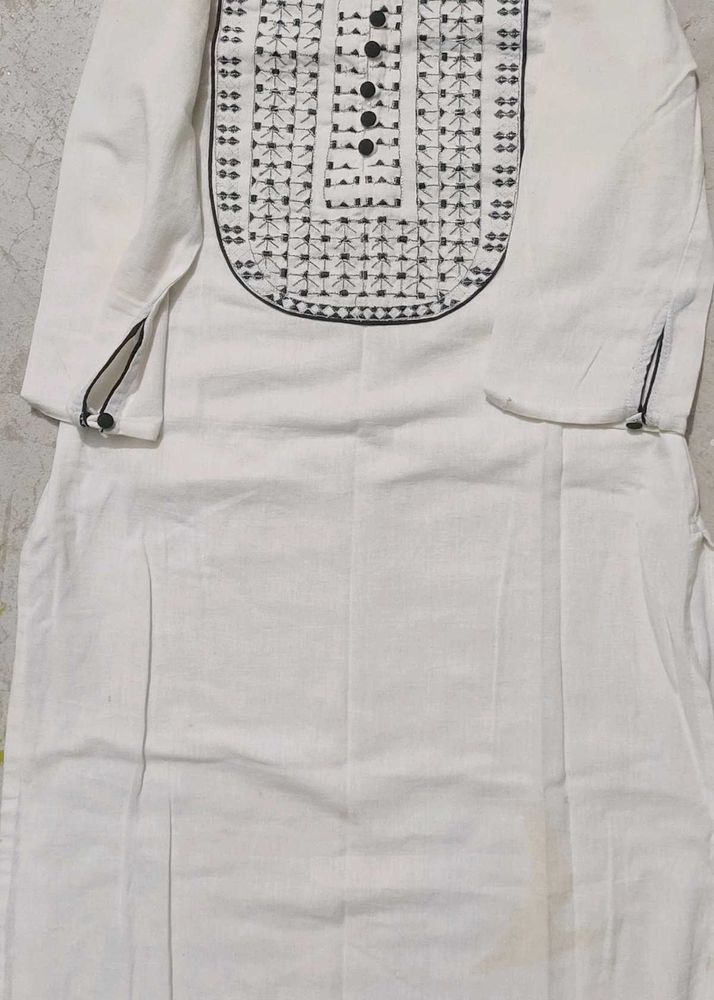 White Embroidery Kurta