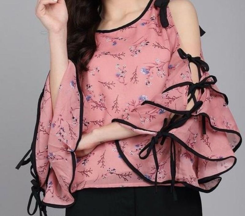 Floral Print Cold Shoulder Top