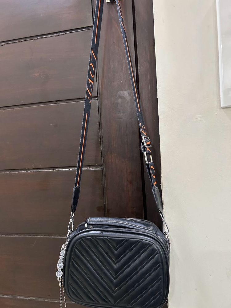 Black Quilted Crossbody Bag