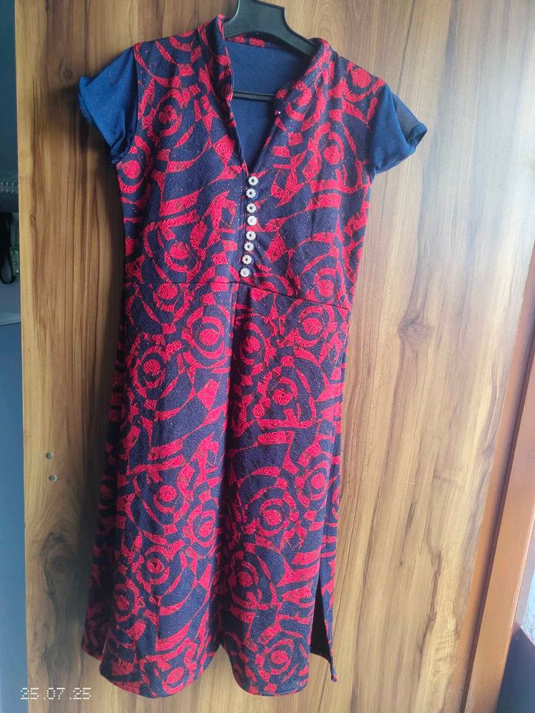 Patterned front &amp; Side Cut Kurta