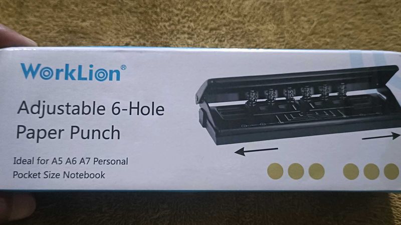 WorkLion Adjustable 6-Hole Paper Punch
