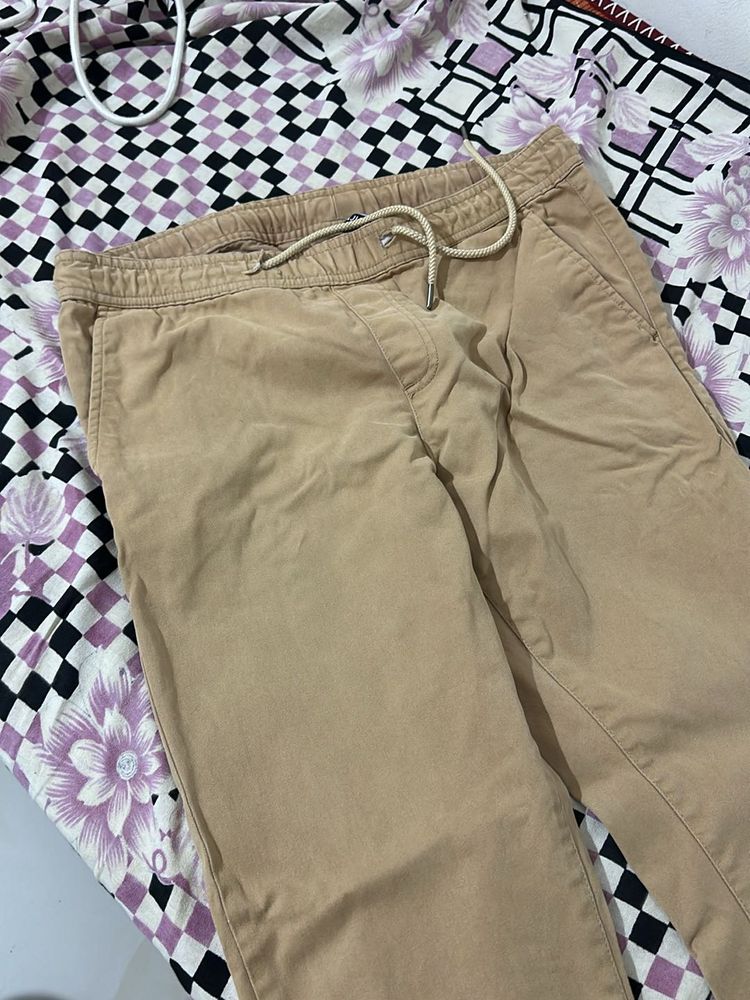 Ajio Men Khaki Joggers | 28 Size
