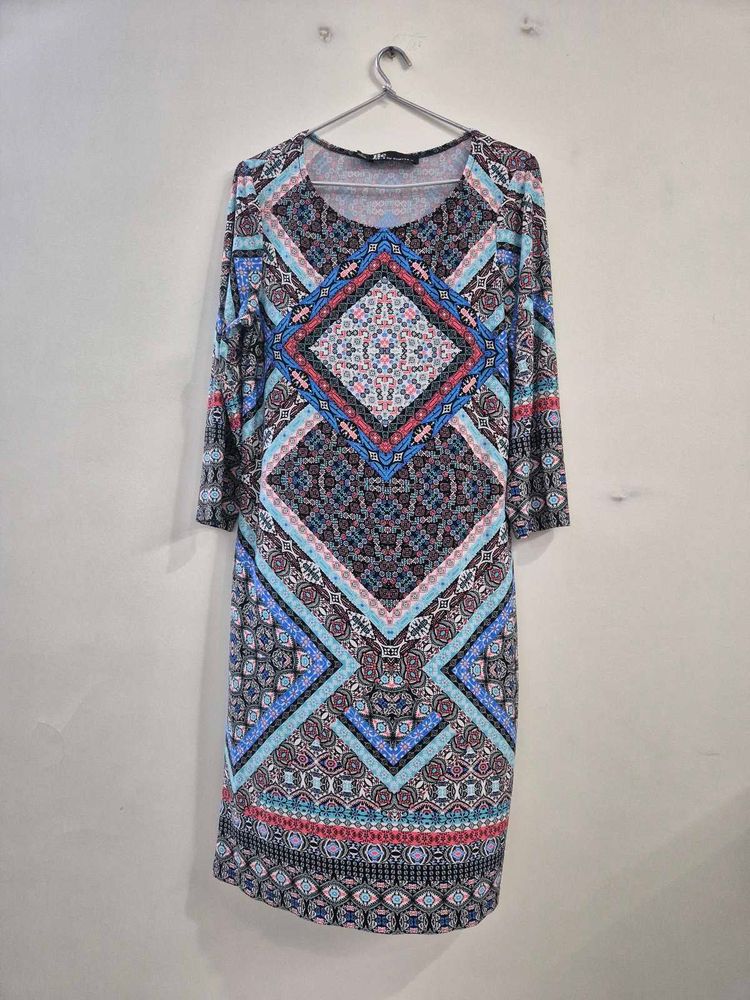 Patterned Midi Dress