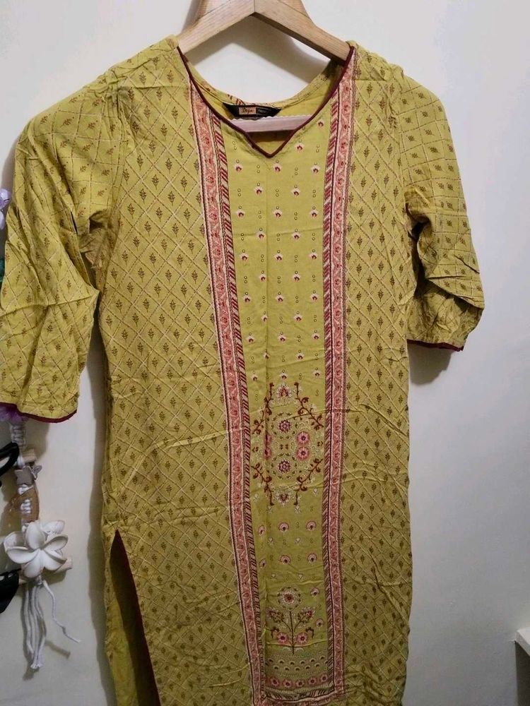 Olive Printed Kurta