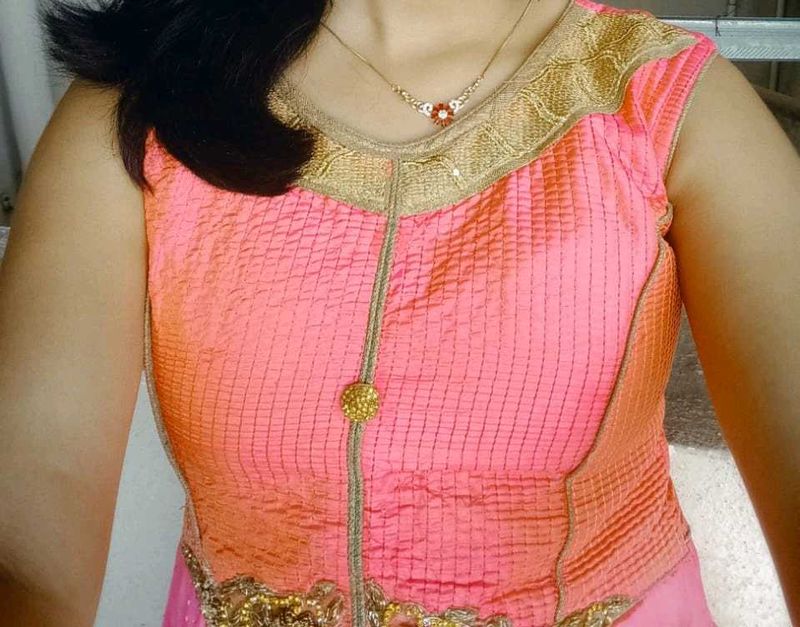 Elegant Pink &amp; Gold Kurta