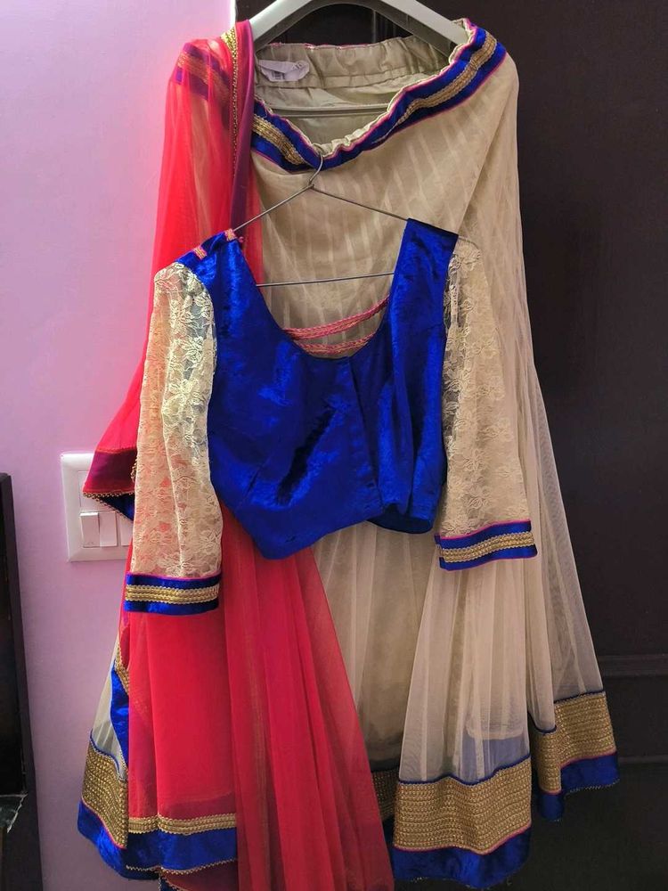 Heavy Lehenga Choli Velvet Blouse Stitched Dupatta