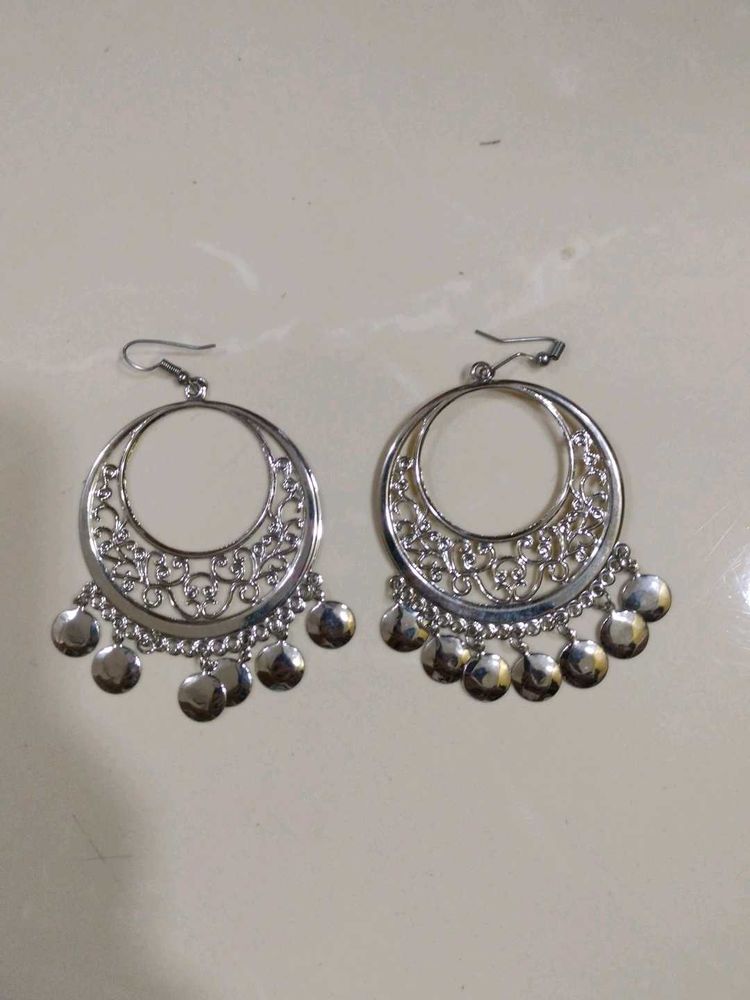Silver Boho Dangle Earrings