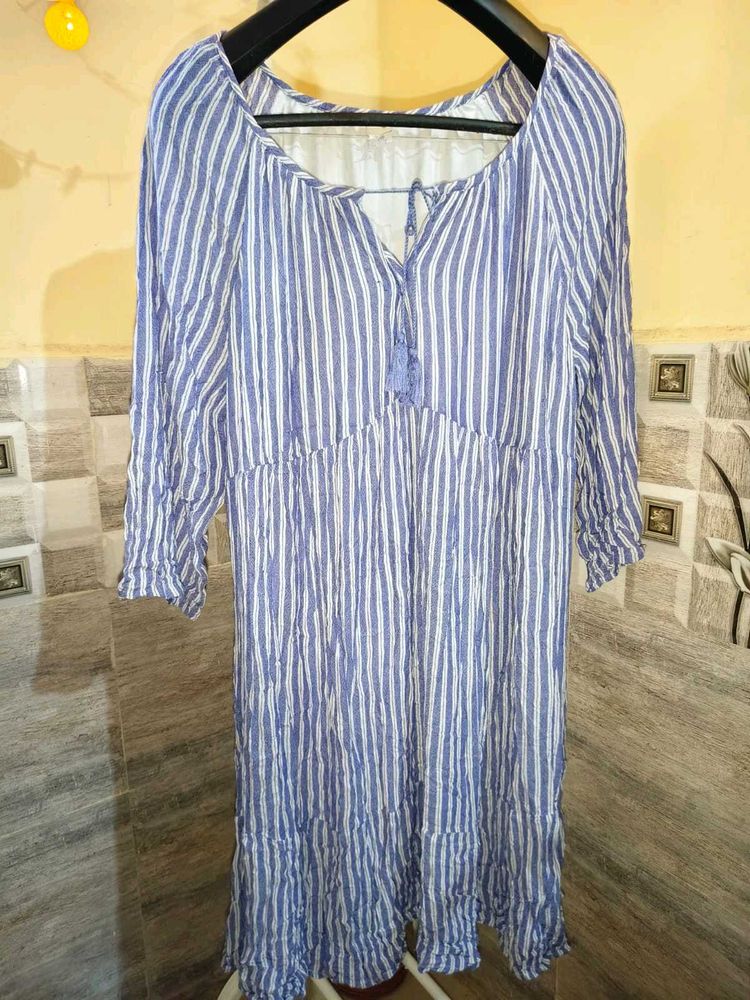 BOGO 🎁 Buy One Get 1 Free🎁XXL Blue Striped Dress