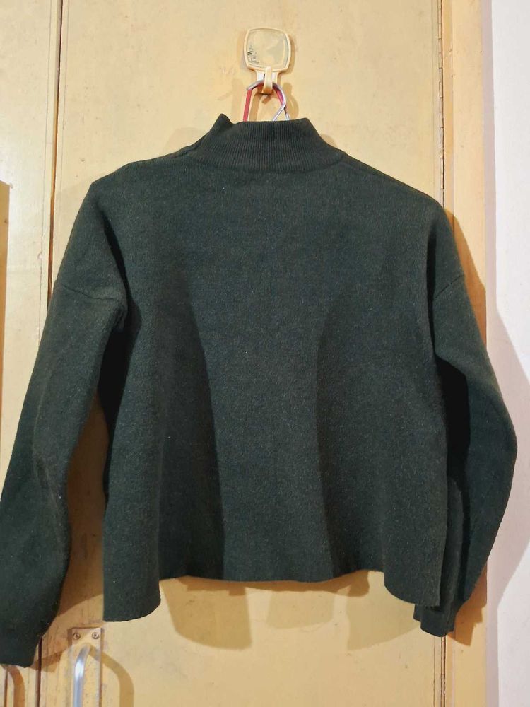 Dark Green Turtleneck Sweater