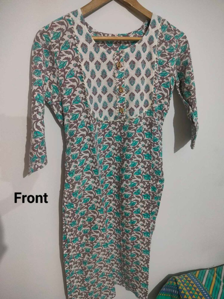 Floral Print Cotton Kurti