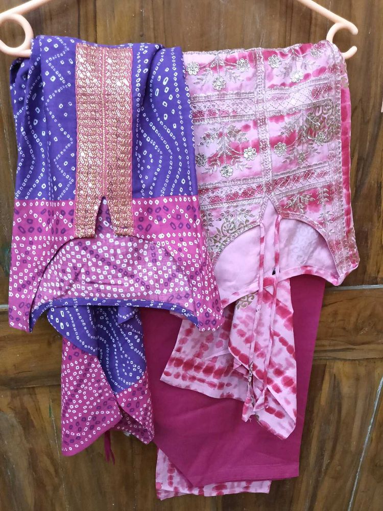 BrandNew BandhejKurta+Tie&amp;DyeKurta Combo+Patiala