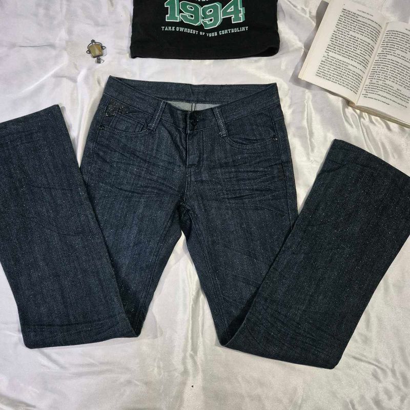 Sparkly Low Waist Bootcut Denim Y2K Vintage