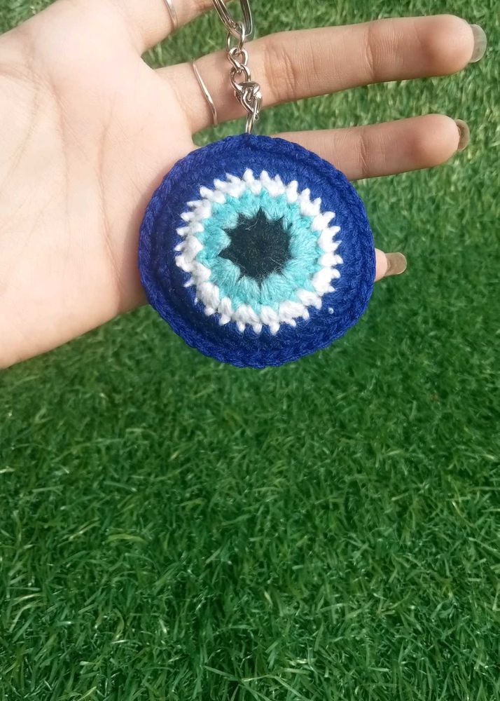 Crochet Evil Eye Keychain