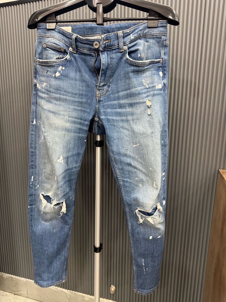 Zara Blue Distressed Painted Jeans