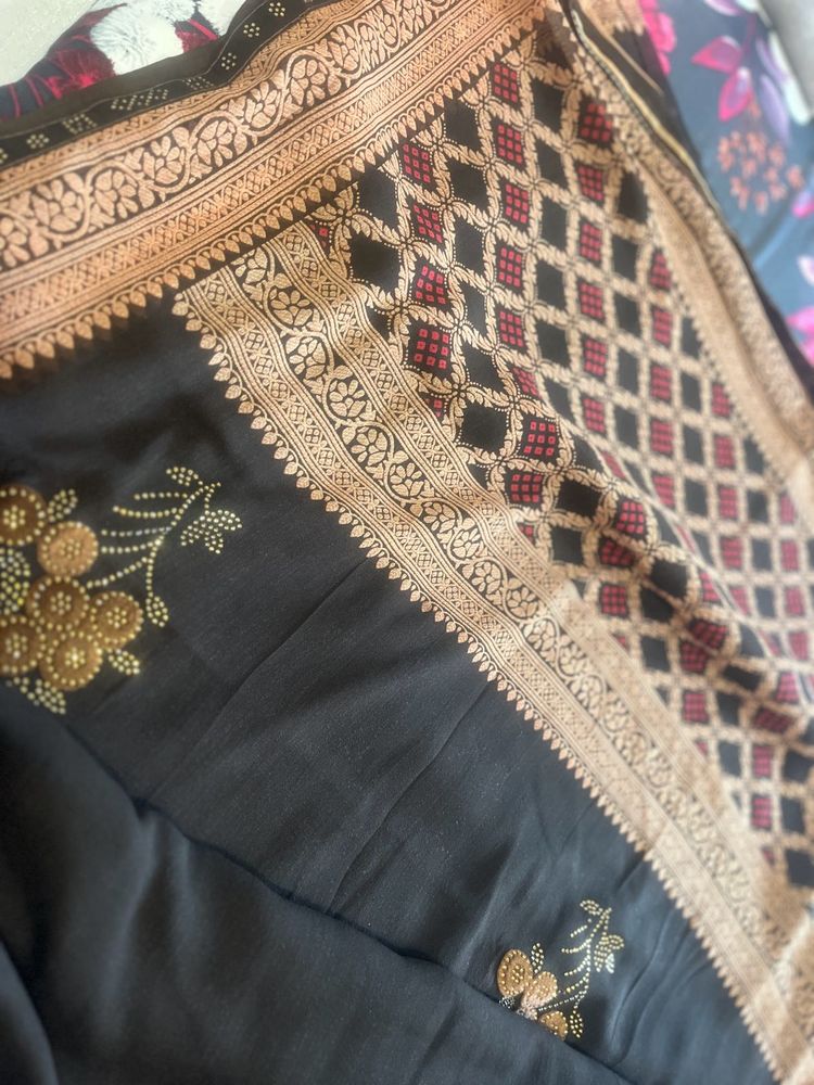 Saree With Boatneck Blouse