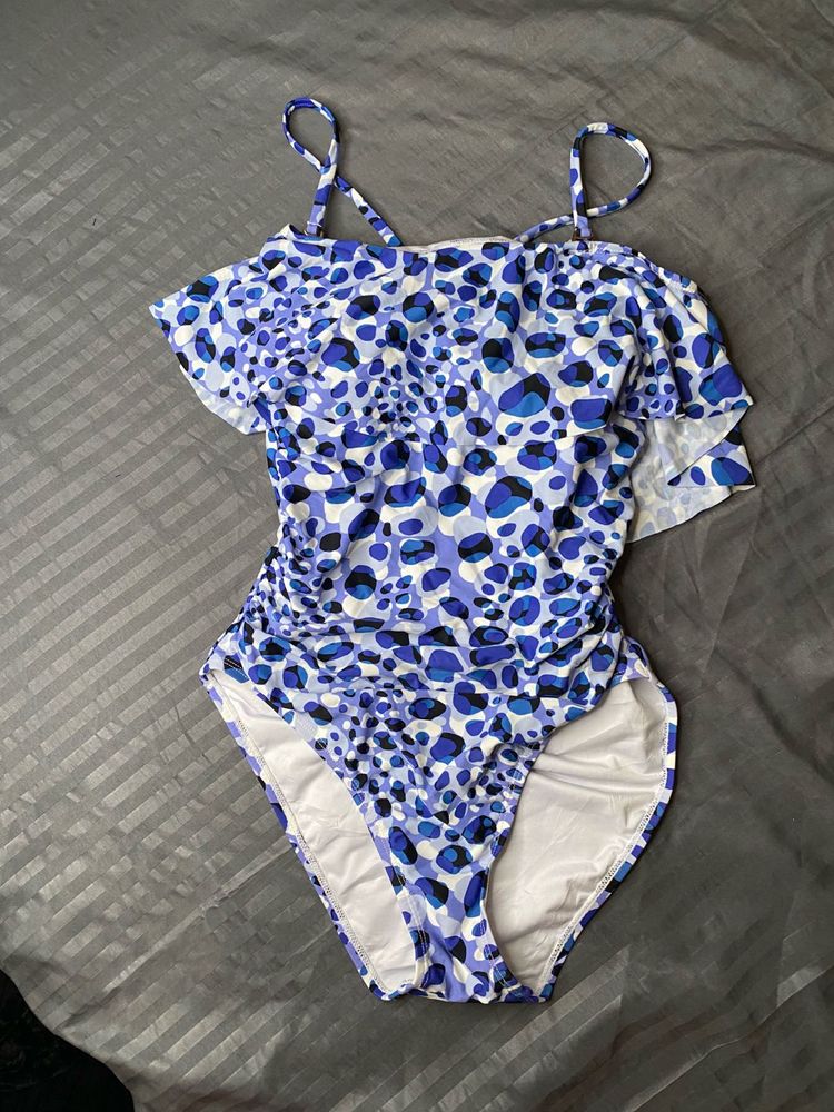 Stylish Blue Animal Print Swimsuit