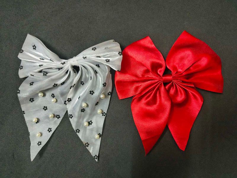 Set of 2 Cute Pinteresty Bow Hair Clips