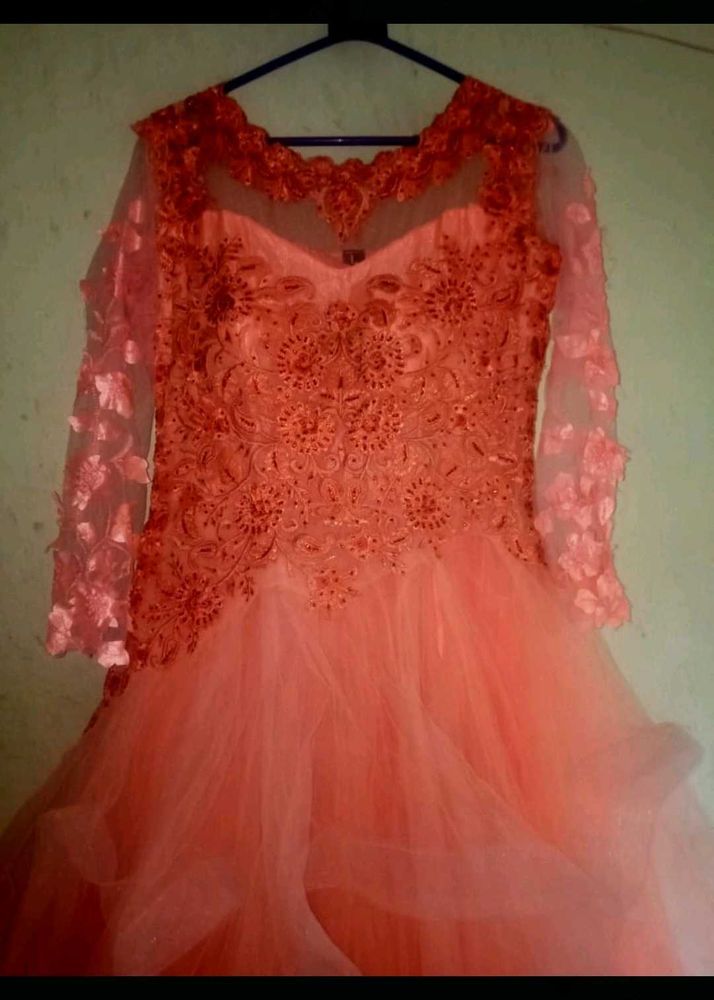 Full Frill Work Heavy Layer Gown