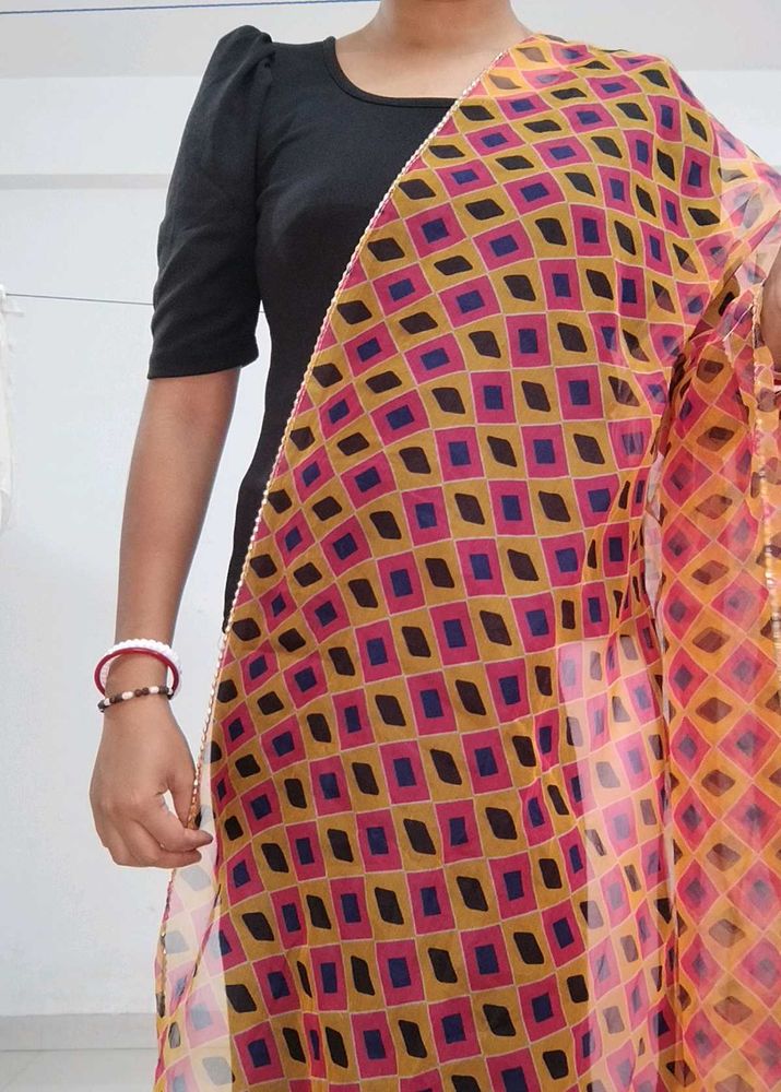 Colorful Geometric Print Dupatta
