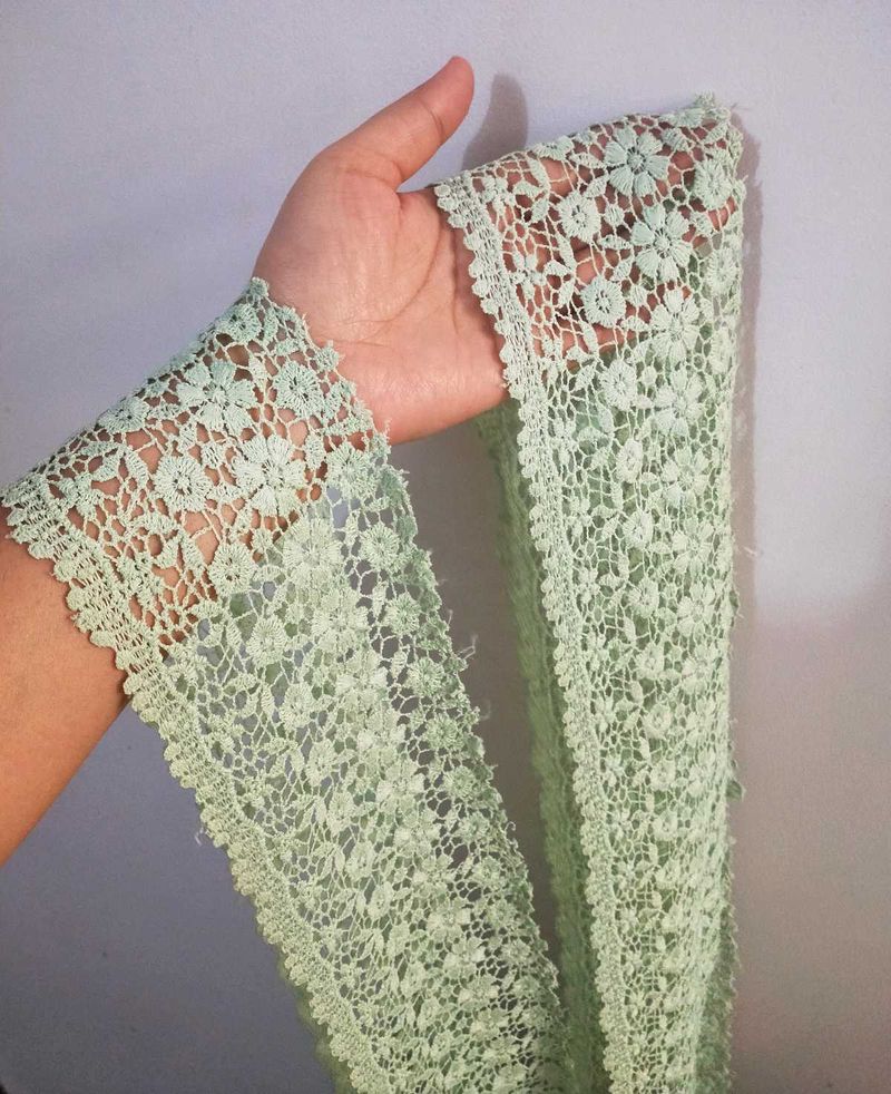 Mint Floral Lace Trim