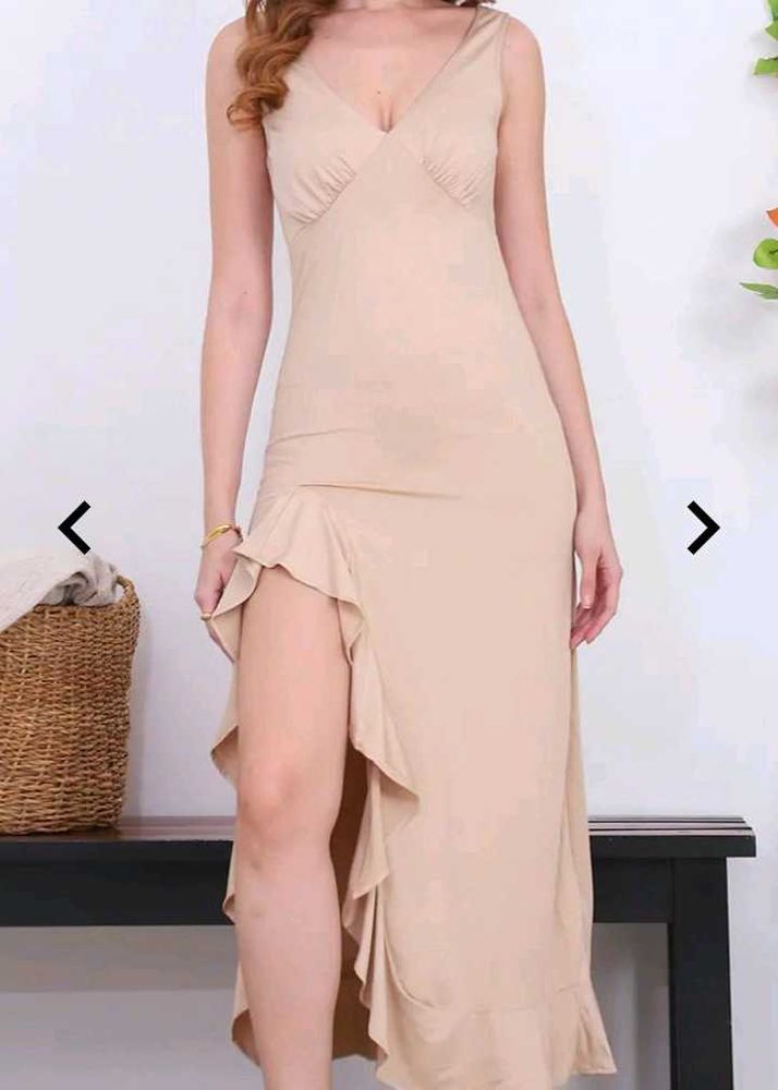 Elegant Beige Maxi Dress