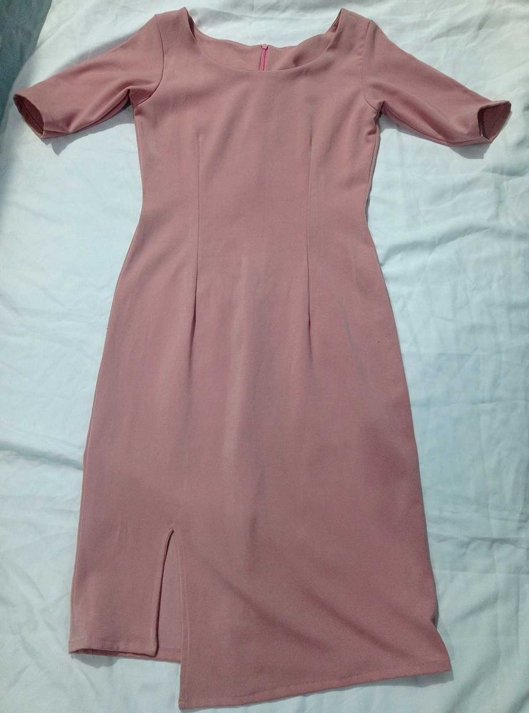 Chic Pink Midi Dress