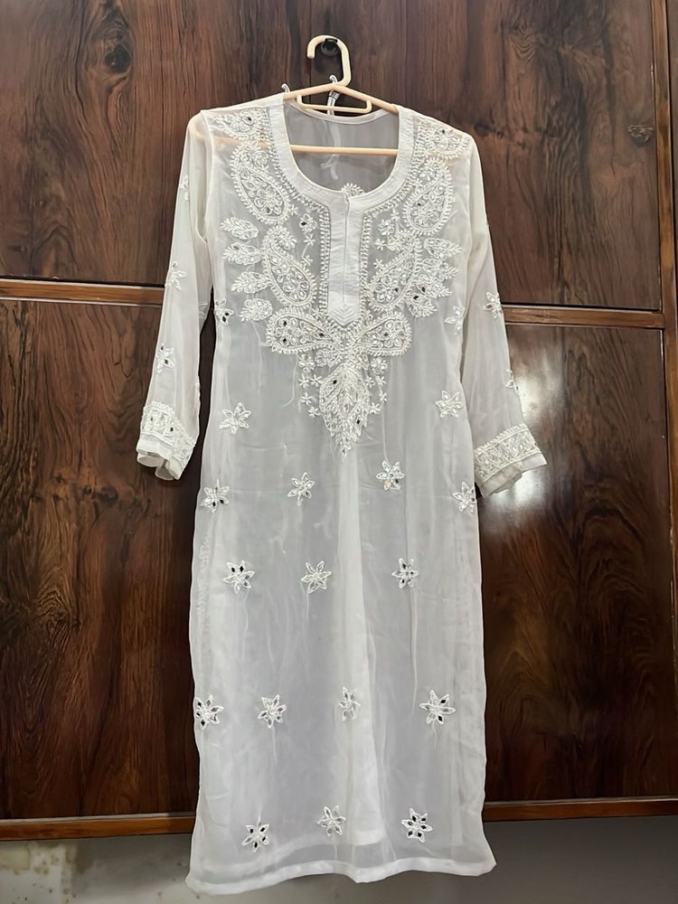 White Chikankari Kurti