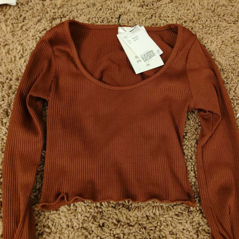 h&amp;m fitted bell sleeve top