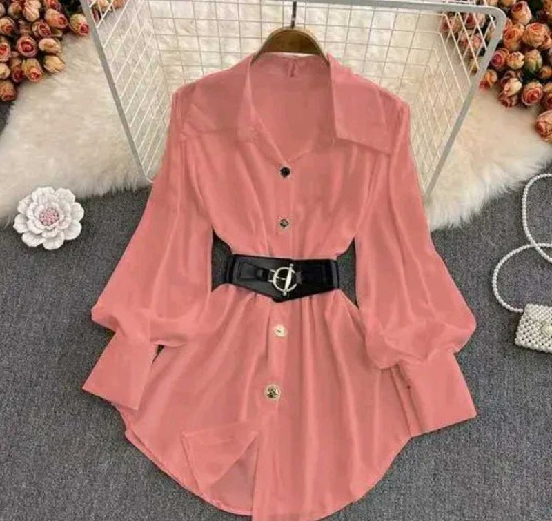 Elegant Pink Button-Down Top