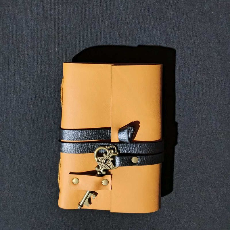 Leather Journal with Key Charm
