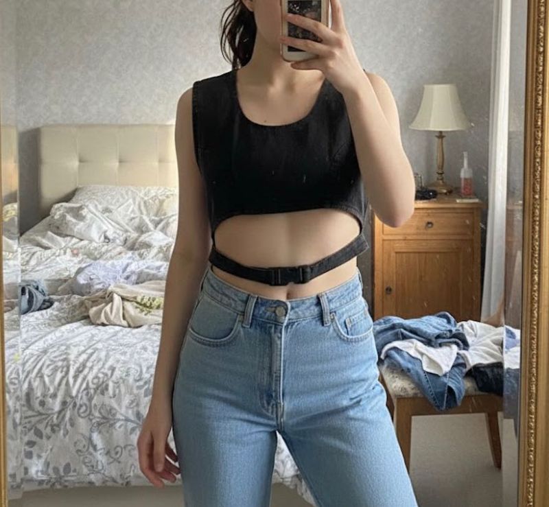 Buckle Deconstructed Crop Top