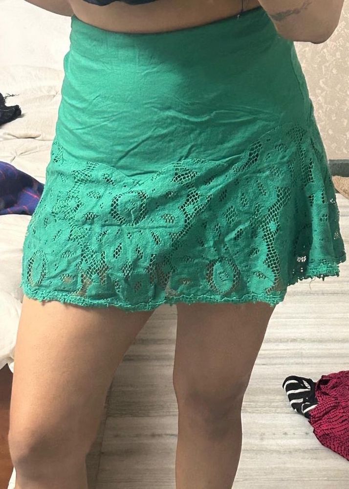 Green Mini Skirt