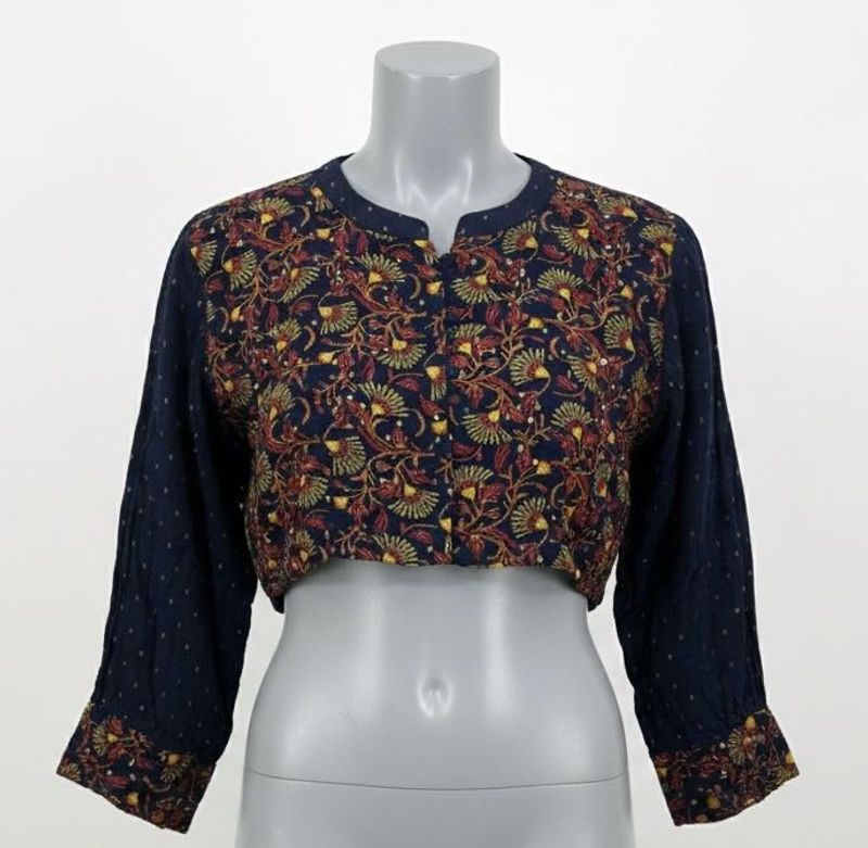 Floral Print Blouse (front open)