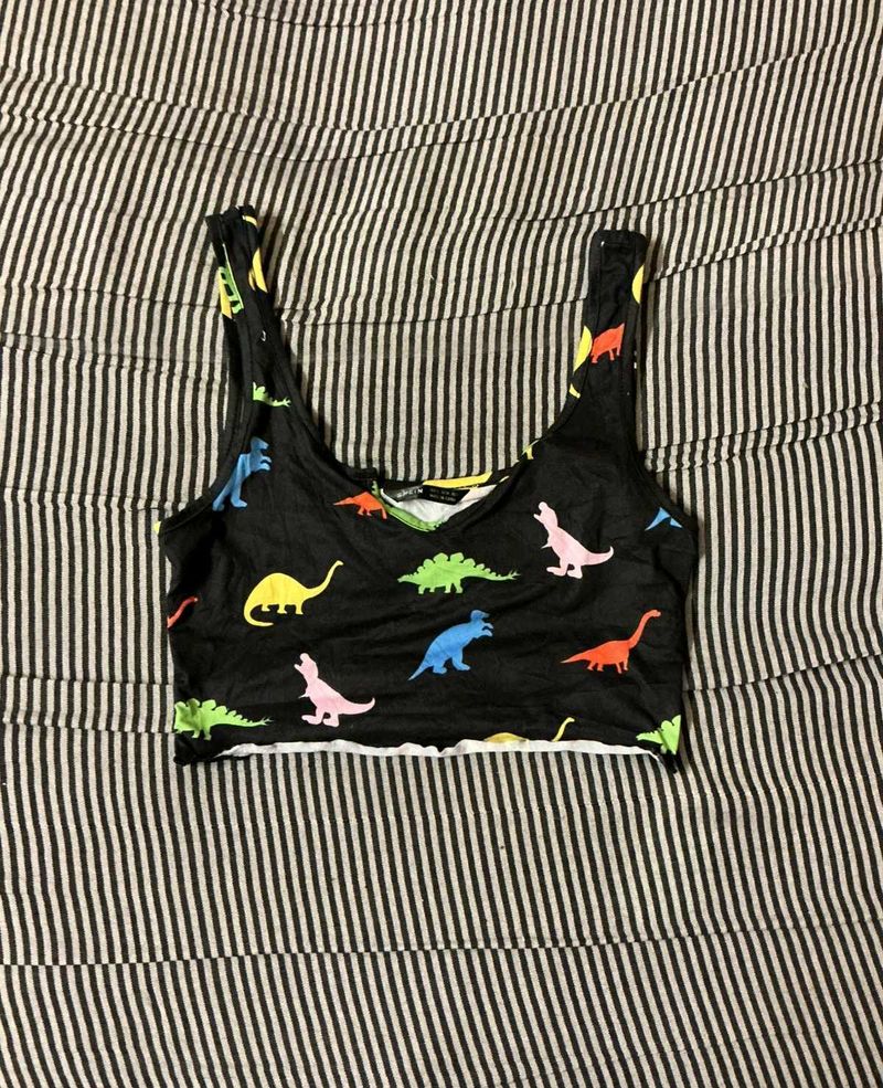 Dino Print Crop Top