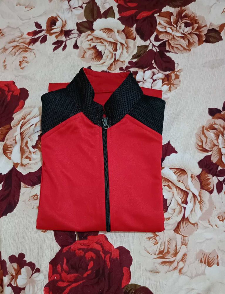Red &amp; Black Zip-Up Jacket