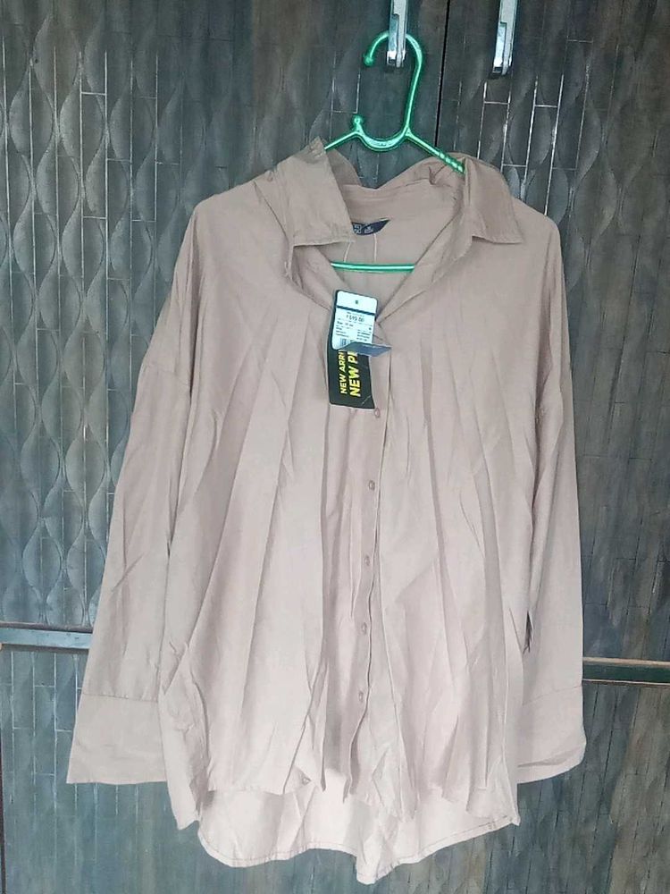 Elegant Beige Oversized Shirt🍂🤎✨