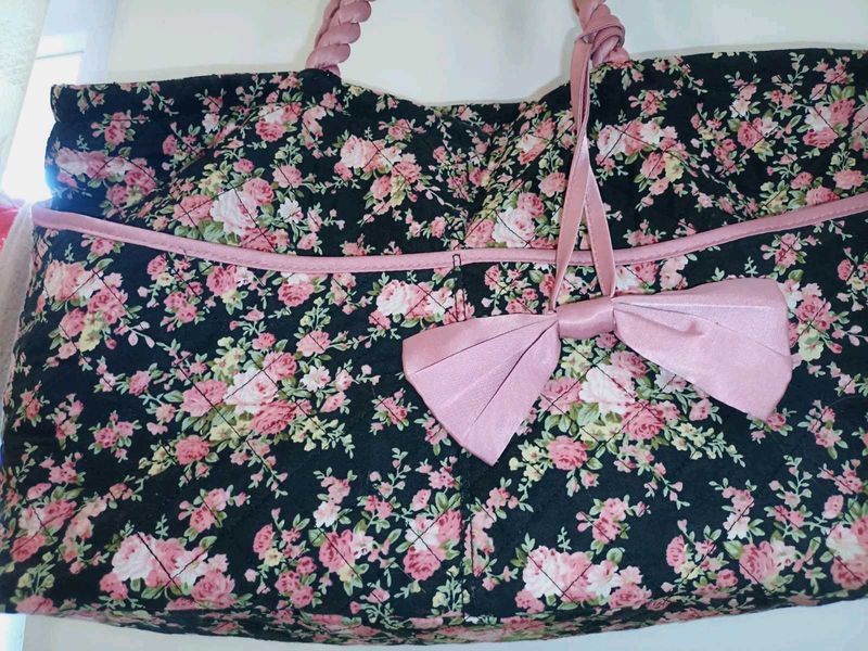 Floral Quilted Tote Bag