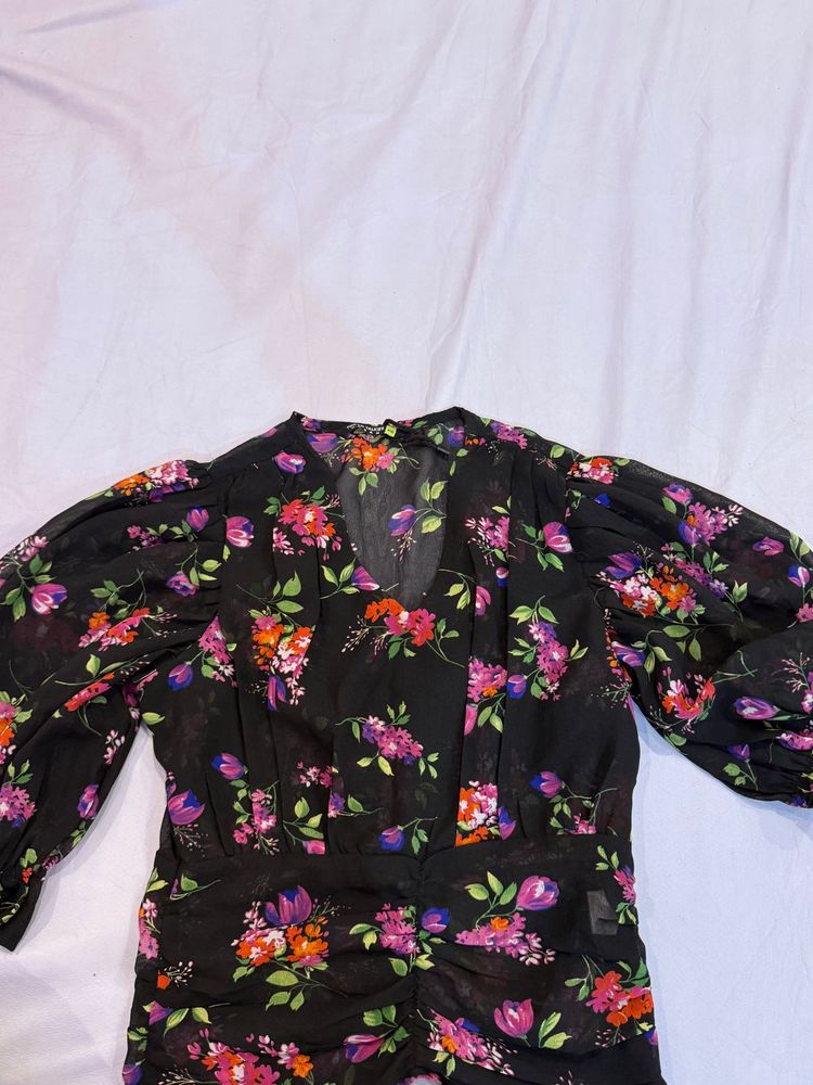 Black Floral Top