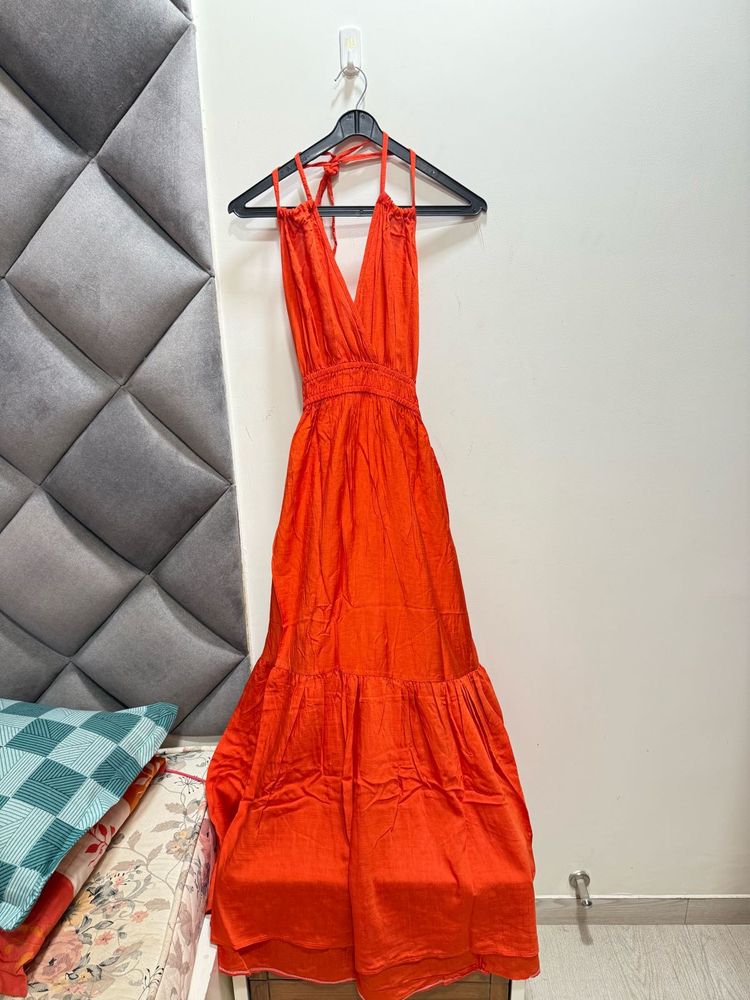 Strappy Orange Coral Dress