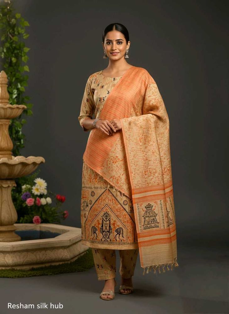 Pure Cotton Elegant Hand Printed Kurta Set