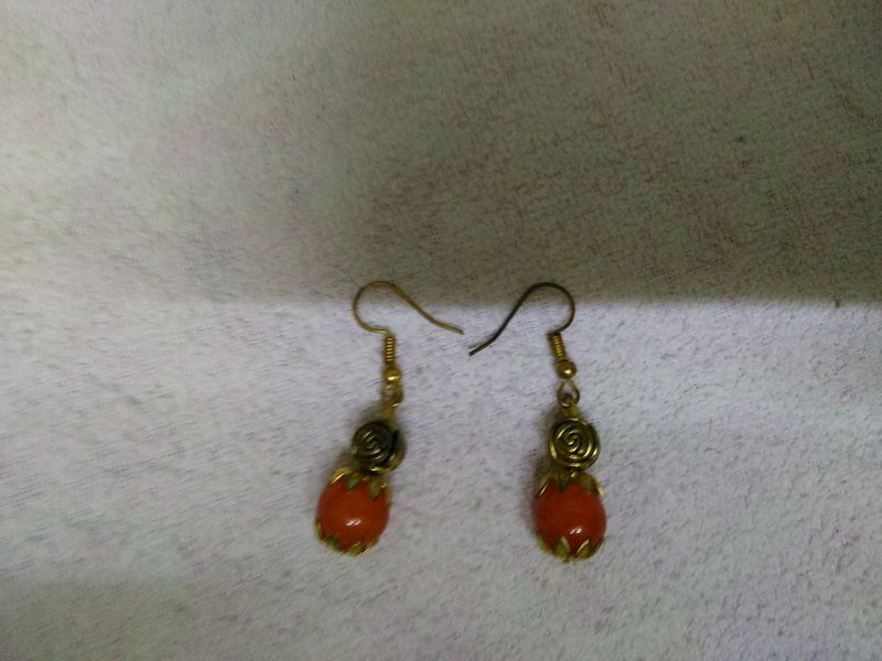 Cute, Small, Golden Colour, Small Rose, Bead, Pear